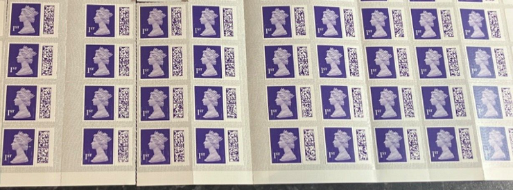 2022-23 GB - 25 New Unused 1st Class BARCODE Stamps SAVE £8.75